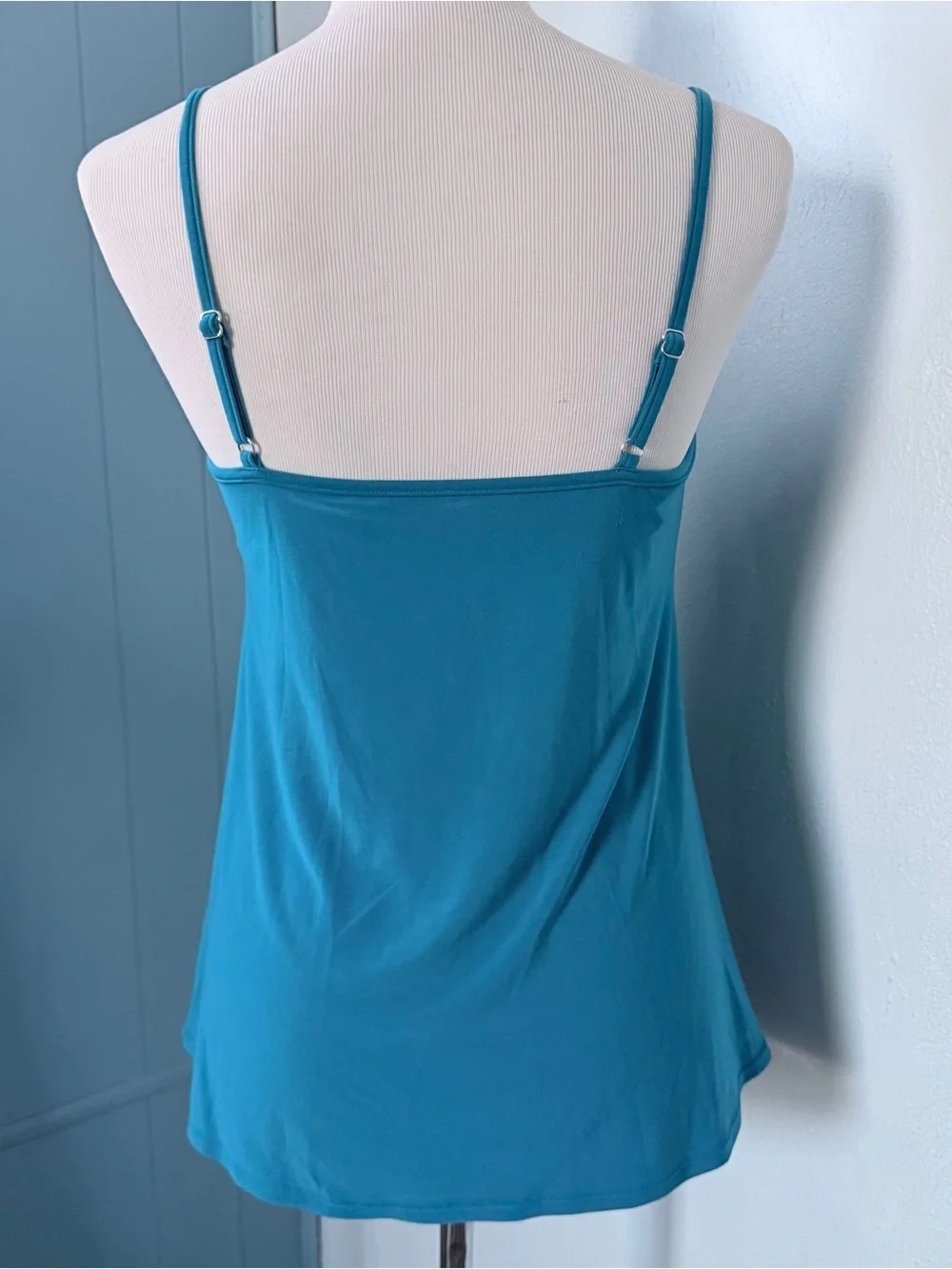 Miraclesuit Blue Padded Adj. Straps Swimsuit Tankini Top Sz M